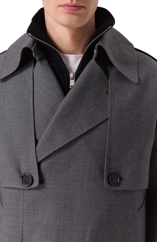 Шерстяное пальто Jil Sander J21SW0072/J40289 Серый  J21SW0072/J40289 Фото 4