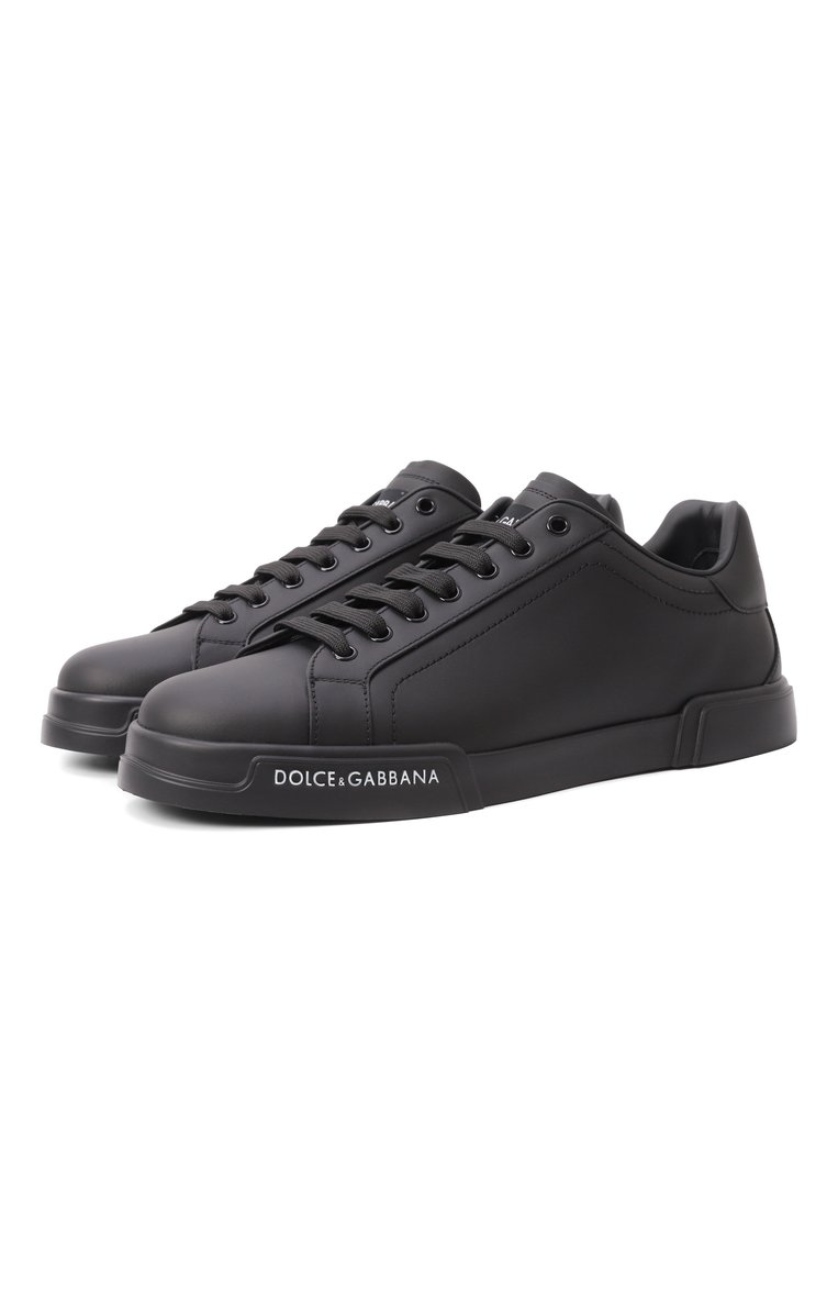 Мужские кожаные кеды portofino light DOLCE & GABBANA черного цвета, арт. CS2332/AA335 | Фото 1 (Стили: Классический; Кросс-КТ: Низкие; Материал внешний: Натуральная кожа; Подошва: Плоская; Материал внутренний: Текстиль; Автоматизация ТО: Проставлено; Автоматизация состава: Проставлено; Материал утеплителя: Без утеплителя; Размерность: Идёт в размер)