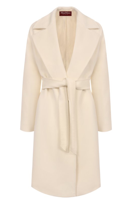 Шерстяное пальто Max Mara Studio DRAVENNA Кремовый DRAVENNA