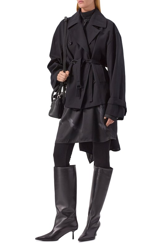 Хлопковый тренч Ann Demeulemeester B0013117/FA431 Чёрный  B0013117/FA431 Фото 2