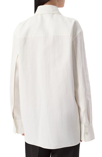 Льняная рубашка JIL SANDER белого цвета по цене 232000 руб., арт. J02DL0224-J60001, фото 4 Льняная рубашка JIL SANDER, арт. J02DL0224-J60001, фото 4