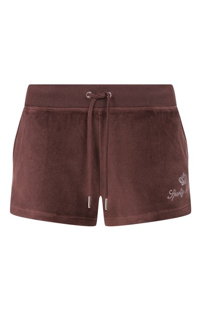 Женские хлопковые шорты SPORTY AND RICH, арт. SH057716689BR03/JUICY SCRIPT VEL0UR SH0RT