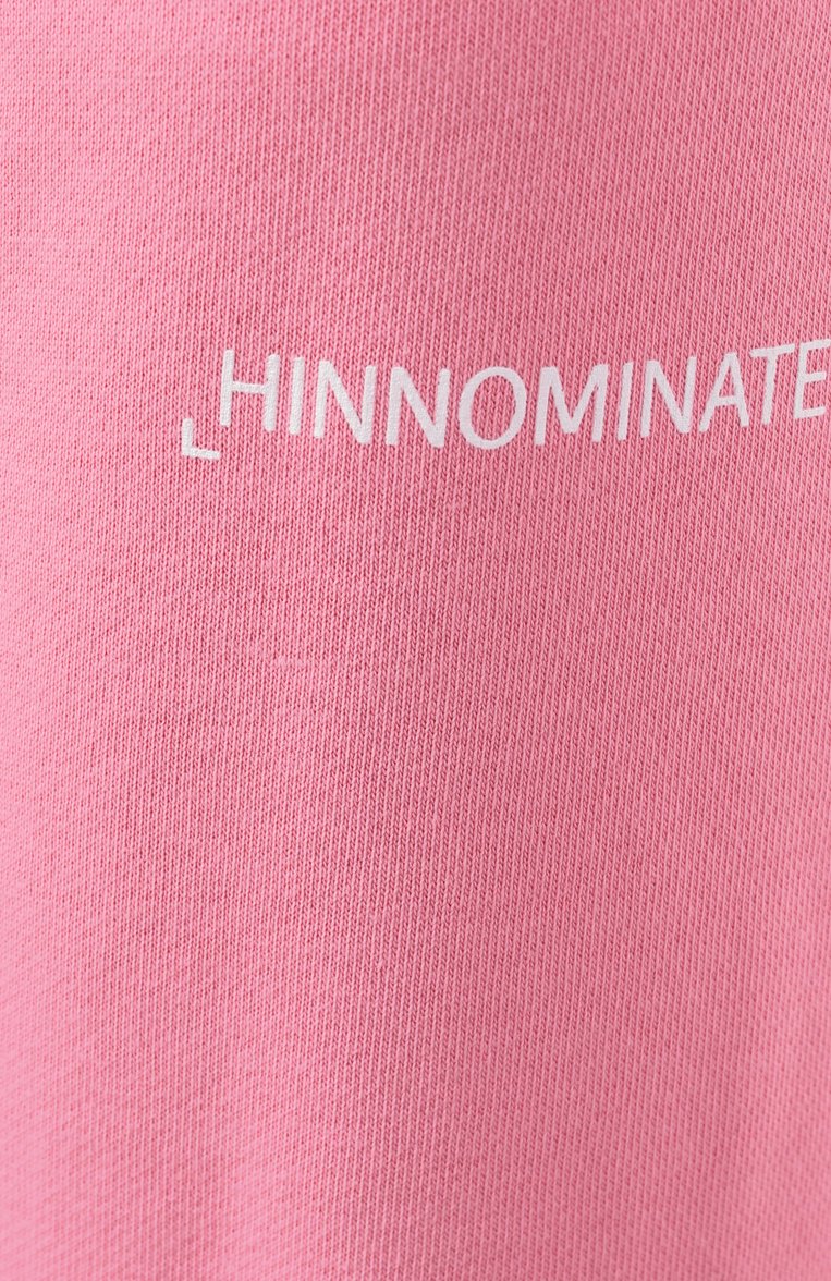 Женские хлопковые джоггеры HINNOMINATE розового цвета, арт. HMABW01420 | Фото 6 (Материал внешний: Хлопок; Длина (брюки, джинсы): Стандартные; Женское Кросс-КТ: Брюки-одежда, Джоггеры - брюки; Стили: Спорт-шик)
