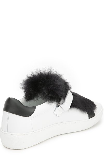 Кожаные кеды с меховой отдел кой MONCLER, арт. B2-09A-20160-00-07475, фото 4