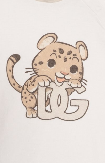 Хлопковая футболка DOLCE & GABBANA кремового цвета по цене 23600 руб., арт. L1JTHW/G7PNJ, фото 3 Хлопковая футболка DOLCE & GABBANA, арт. L1JTHW/G7PNJ, фото 3
