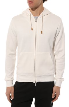 Мужской хлопковая толстовка ELEVENTY PLATINUM кремового цвета, арт. G75FELG03 FEL26005 | Фото 3 (Длина (для топов): Стандартные; Рукава: Длинные; Стили: Спорт-шик; Мужское Кросс-КТ: Толстовка-одежда; Материал внешний: Хлопок)