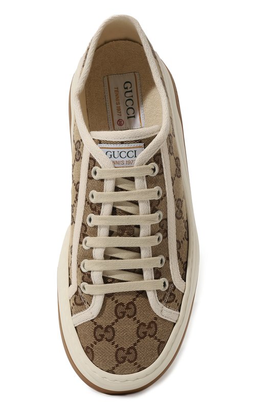 Текстильные кеды GG Gucci 746766/20Q20 Коричневый  746766/20Q20 Фото 4