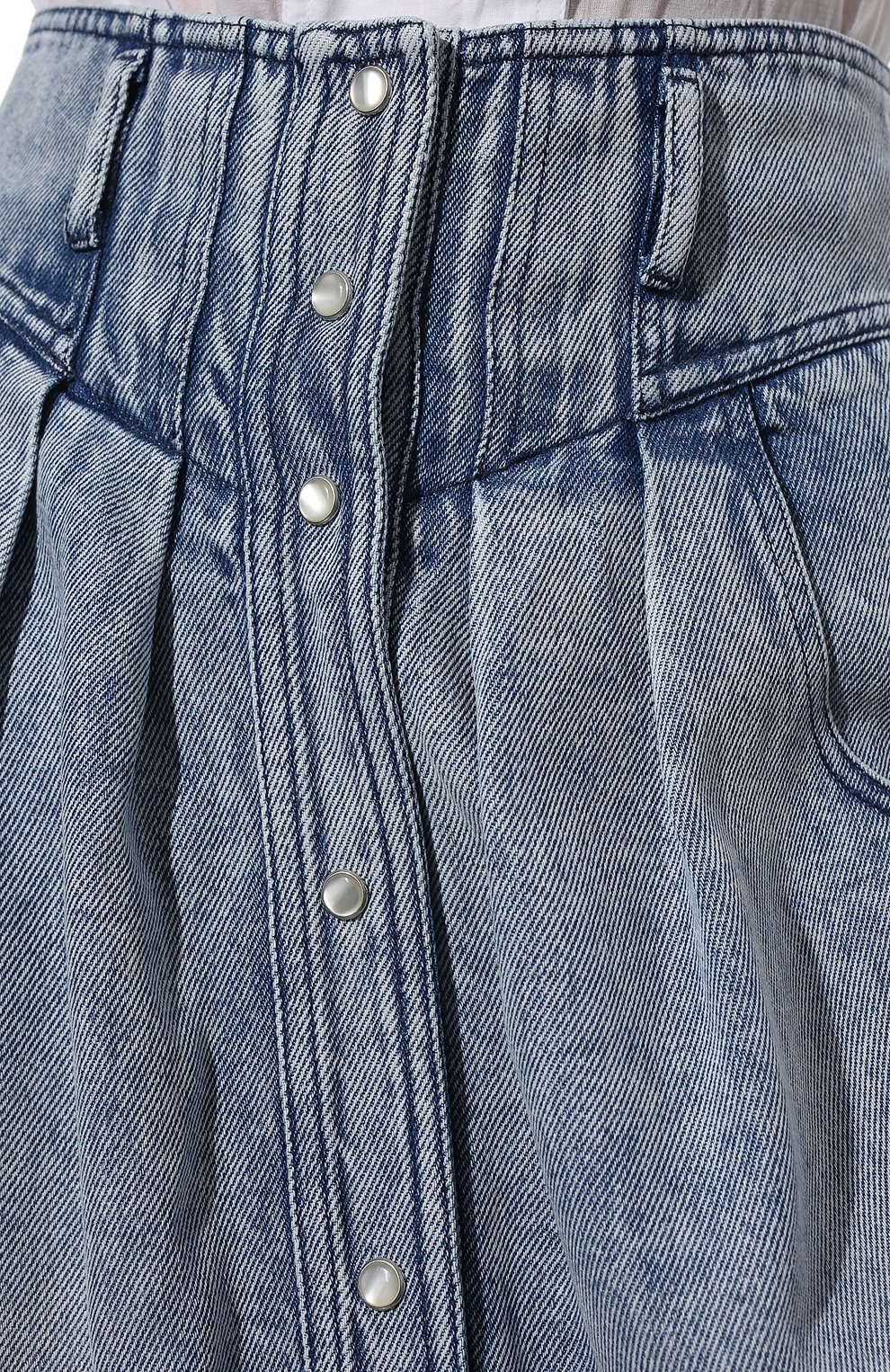 Джинсовая юбка ISABEL MARANT ETOILE голубого цвета по цене 28900 руб., арт. JU1381-22P021E/TIGRANE, фото 5 Джинсовая юбка ISABEL MARANT ETOILE, арт. JU1381-22P021E/TIGRANE, фото 5
