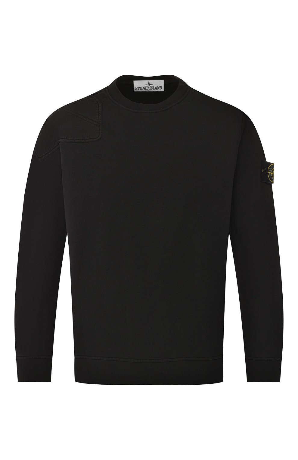 Мужской черный хлопковый свитшот STONE ISLAND купить в ЦУМ (арт