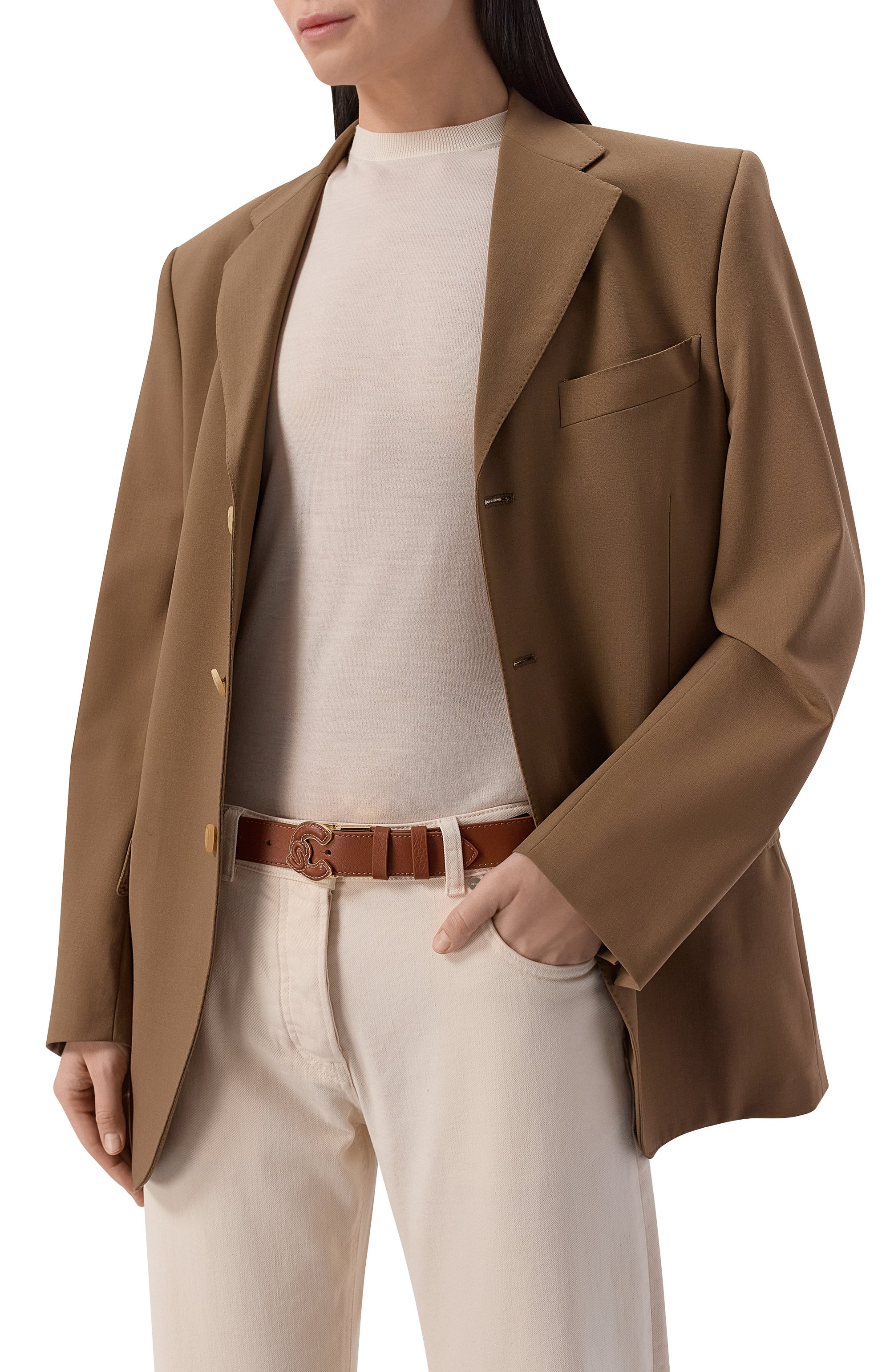 Кожаный ремень COCCINELLE коричневого цвета по цене 12075 руб., арт. E3 UBL 11 06 01, фото 2 Кожаный ремень COCCINELLE, арт. E3 UBL 11 06 01, фото 2