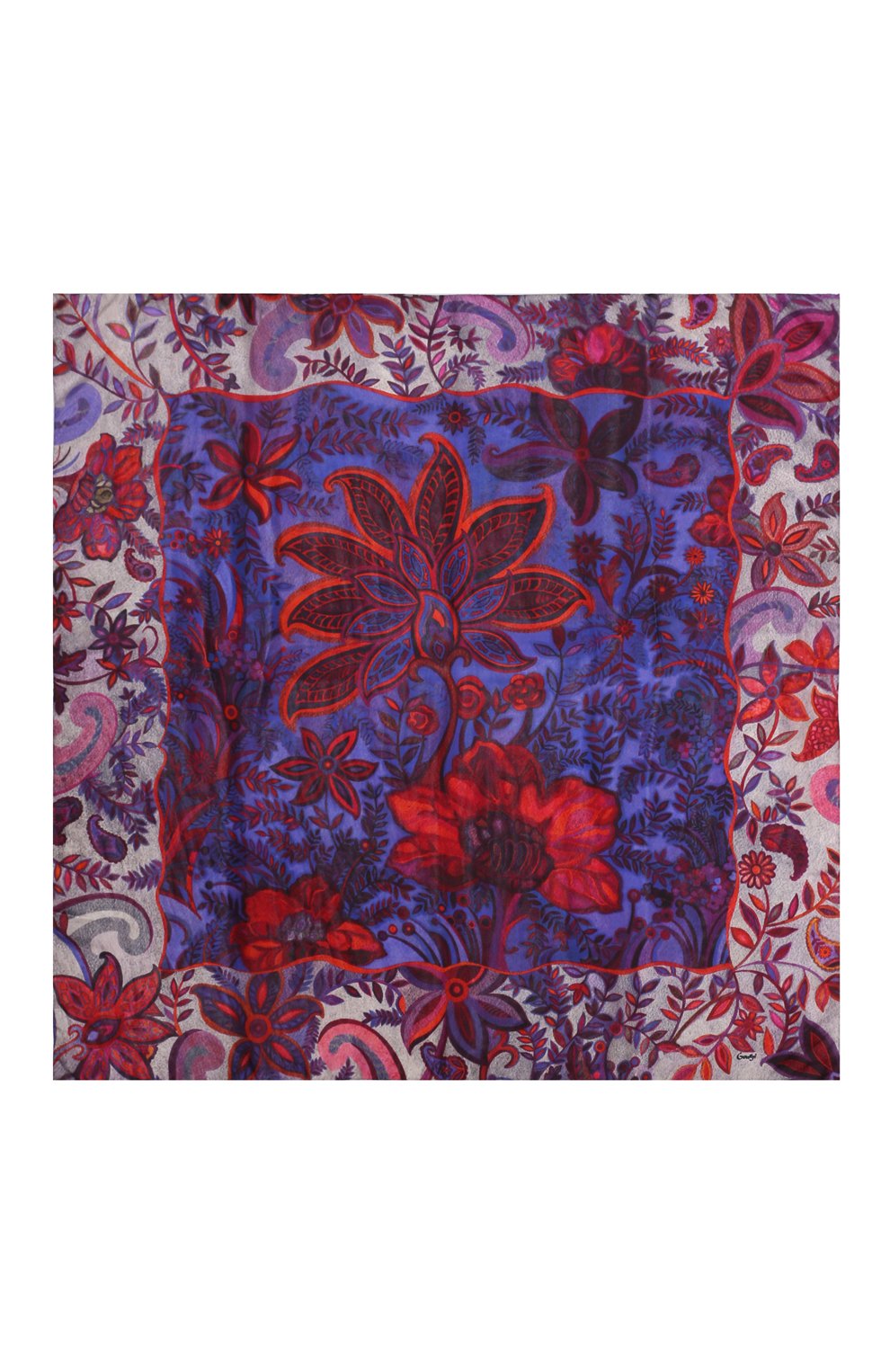 Шелковый платок орнамент цветы GOURJI, арт. T26AZB7VIR/1, фото 5