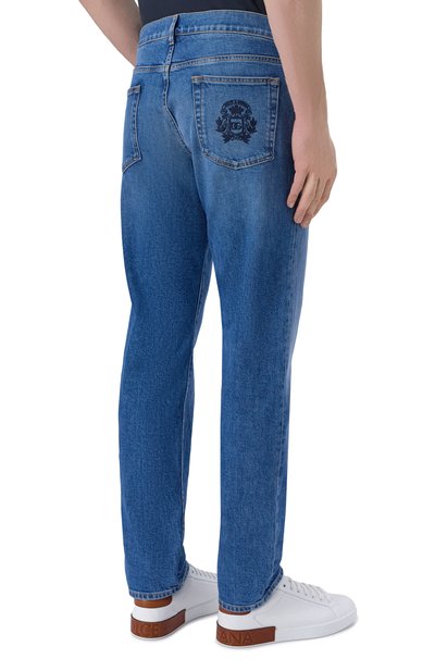 Джинсы slim DOLCE & GABBANA синего цвета по цене 98950 руб., арт. GY07CZ/G80Z1, фото 4 Джинсы slim DOLCE & GABBANA, арт. GY07CZ/G80Z1, фото 4