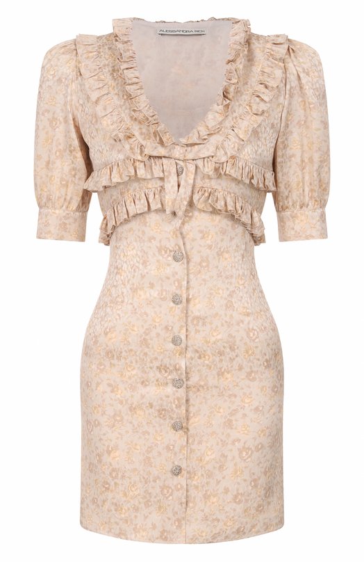 Шелковое платье Alessandra Rich FABX4297/F4670 Бежевый FABX4297/F4670