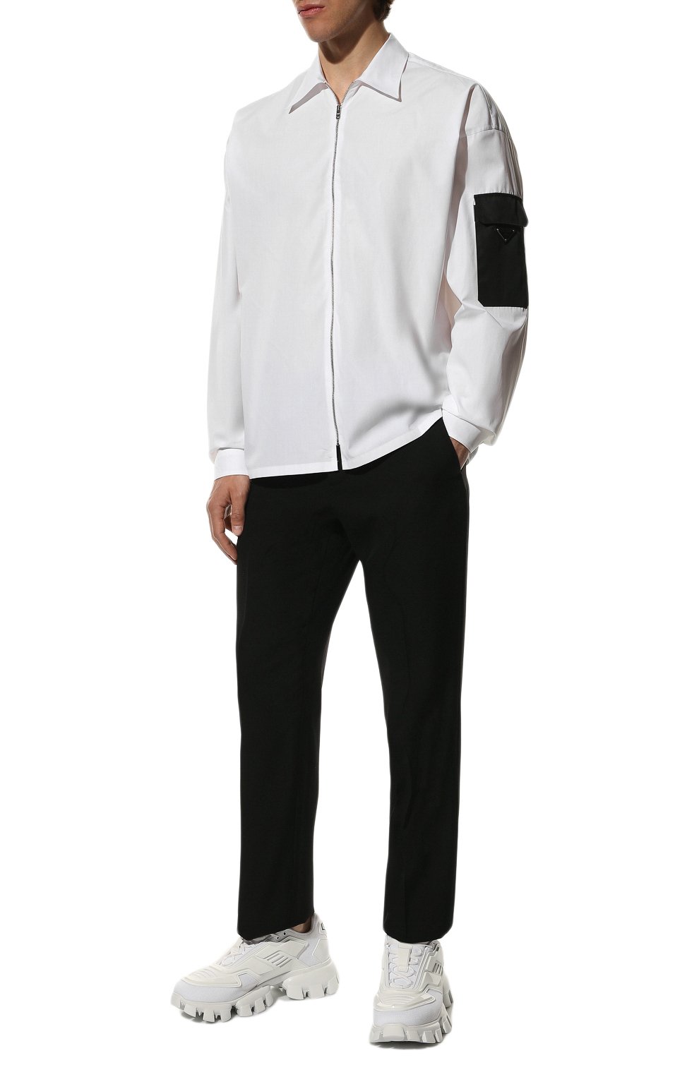 Хлопковая рубашка PRADA, арт. SC588-10IV-F0964-221, фото 2