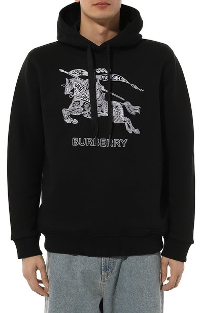 Хлопковое худи BURBERRY черного цвета по цене 105500 руб., арт. 8072776, фото 3 Хлопковое худи BURBERRY, арт. 8072776, фото 3