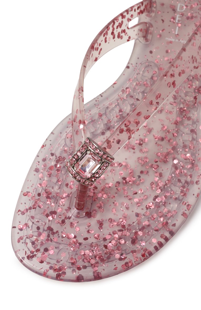 Женские шлепанцы jelly CASADEI розового цвета, арт. 2Y255J0101/BHGLT | Фото 7 (Подошва: Плоская; Каблук высота: Низкий; Драгоценные камни: Проставлено; Материал сплава: Проставлено; Материал внешний: Резина)