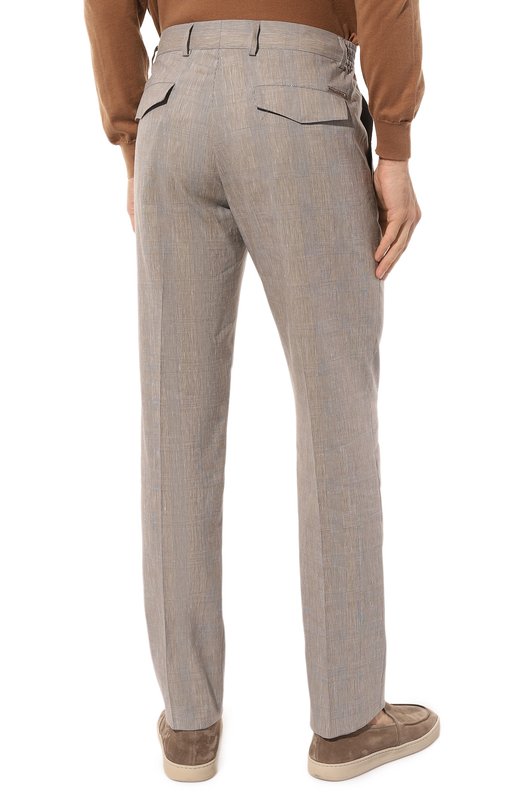 Брюки из шерсти и льна Stefano Ricci M1TL1000A4/T021HC Бежевый  M1TL1000A4/T021HC Фото 4