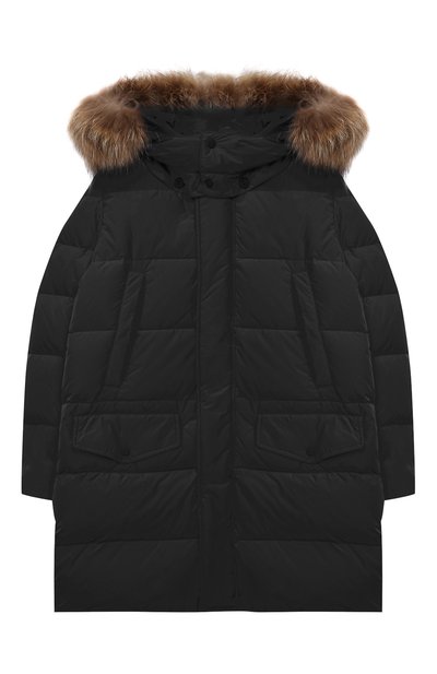 Пуховик с меховой отделкой на капюшоне ADD, арт. WAB442/XXS-M, фото 1