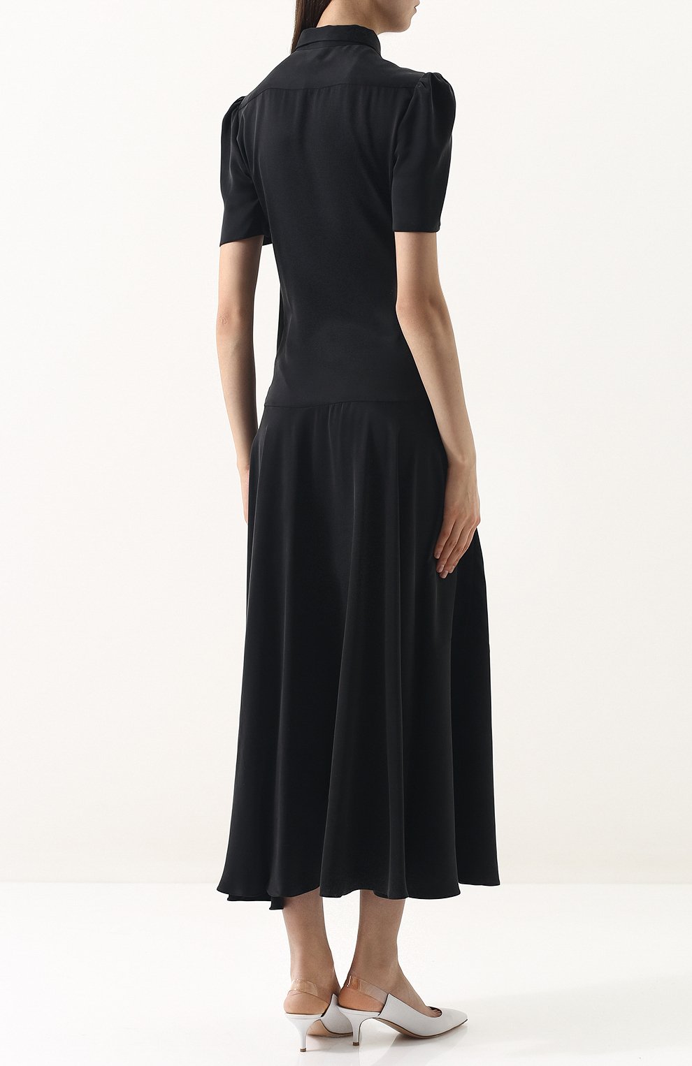 Однотонное шелковое платье-миди HILLIER BARTLEY, арт. DR 170 F12 CREPE SATIN, фото 4
