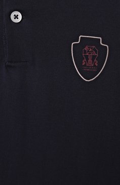 Детское хлопковое поло BRUNELLO CUCINELLI темно-синего цвета, арт. B0B13917TB | Фото 3 (Рукава: Короткие; Материал внешний: Хлопок; Ростовка одежда: 8 лет | 128 см, 12 лет | 152 см)