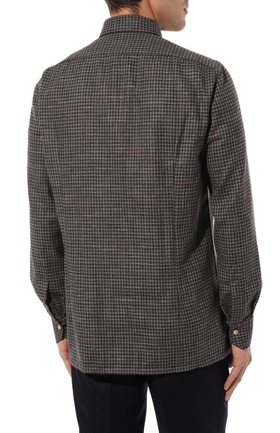 Рубашка из шерсти и шелка KITON, арт. UMCNERK0143C01, фото 4