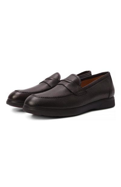 Мужские кожаные пенни-лоферы KITON, арт. USSA491N00126