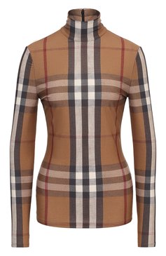 Женская водолазка BURBERRY коричневого цвета, арт. 4566771 | Фото 1 (Материал внешний: Синтетический материал; Рукава: Длинные; Длина (для топов): Стандартные; Стили: Гламурный; Женское Кросс-КТ: Водолазка-одежда; Материал сплава: Проставлено; Драгоценные камни: Проставлено)