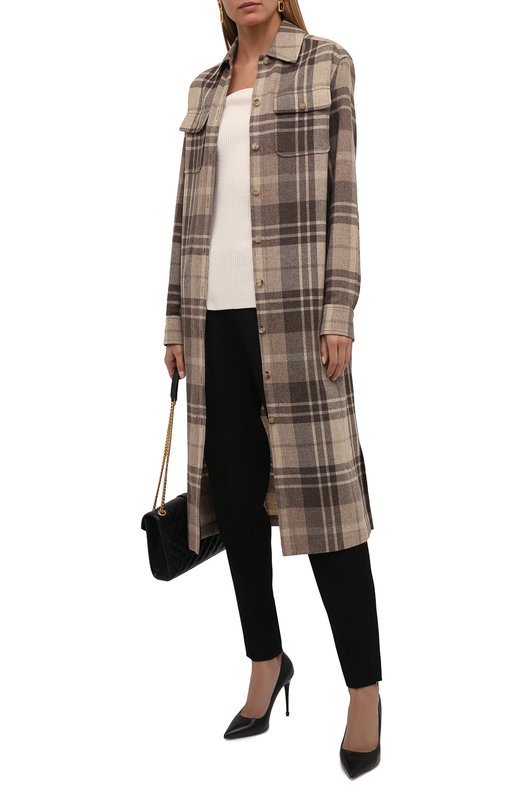 Платье из шерсти и кашемира Ralph Lauren Бежевый, фото 2