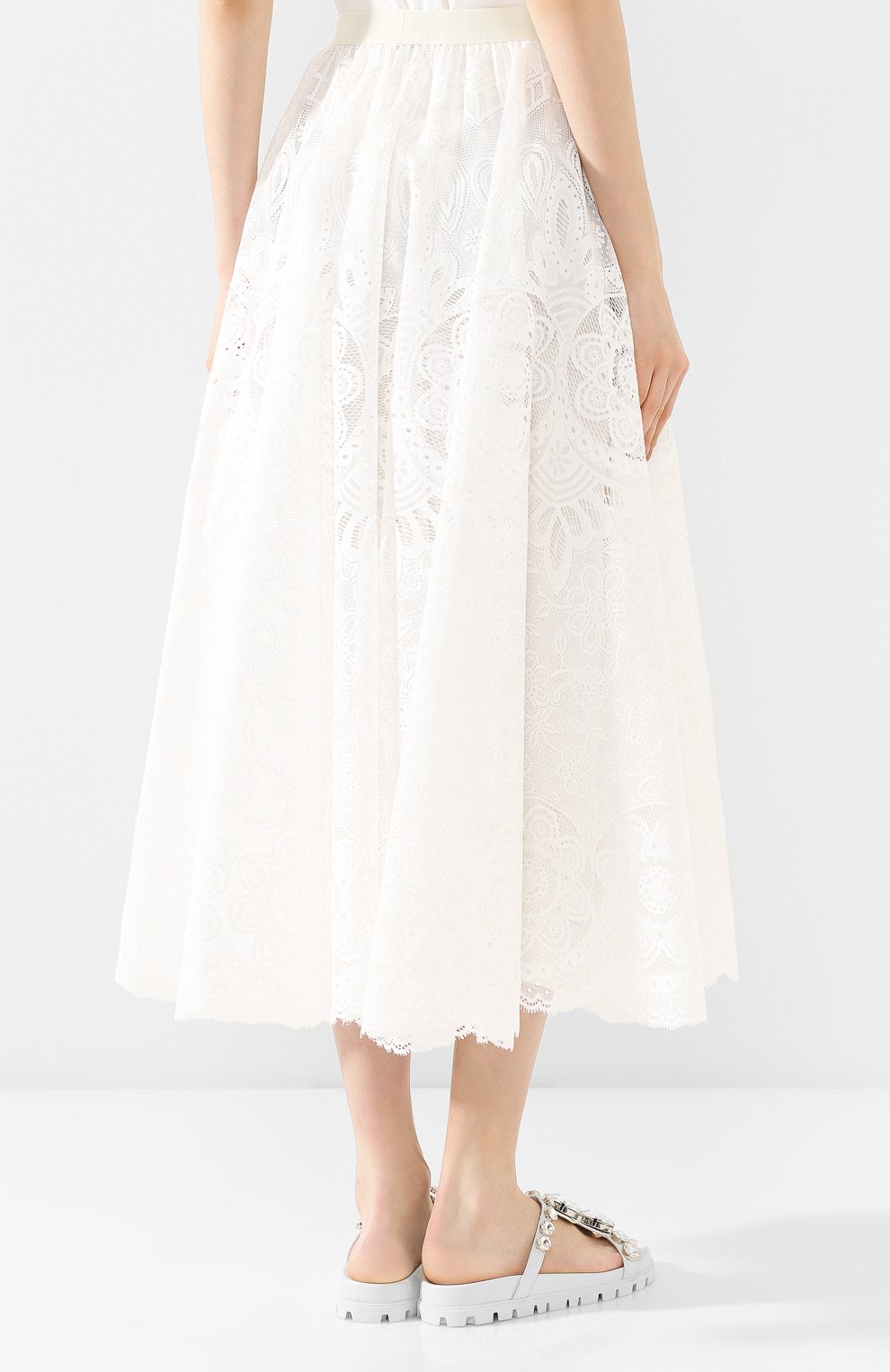Юбка-миди REDVALENTINO белого цвета по цене 79700 руб., арт. TR0RAD40/50F, фото 4 Юбка-миди REDVALENTINO, арт. TR0RAD40/50F, фото 4