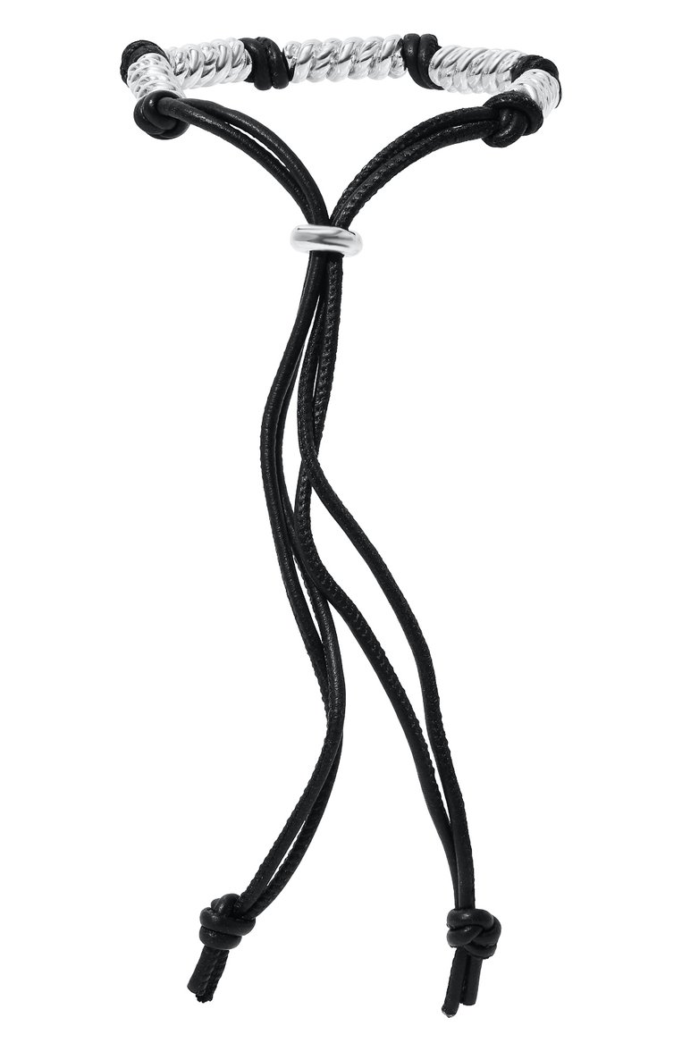 Мужской кожаный браслет LANVIN черного цвета, арт. 9159/3 | Фото 3 (Материал: Натуральная кожа; Региональные ограничения белый список (Axapta Mercury): Не проставлено; Нос: Не проставлено)