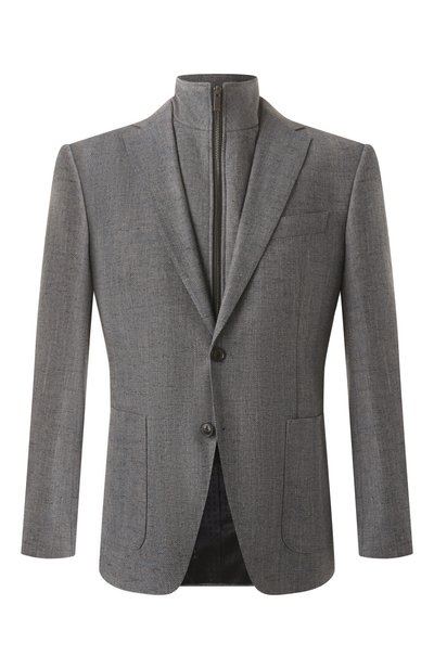 Мужской пиджак из шерсти и хлопка BOSS, арт. 50535047