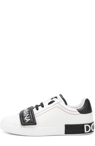 Кожаные кеды portofino на шнуровке с застежкой велькро DOLCE & GABBANA, арт. CS1573/AN169, фото 3