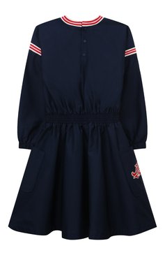 Детское хлопковое платье KENZO темно-синего цвета, арт. K12329/6Y-12Y | Фото 2 (Материал внешний: Хлопок; Рукава: Длинные; Материал подклада: Хлопок; Случай: Повседневный; Девочки Кросс-КТ: Платье-одежда; Ростовка одежда: 8 лет | 128 см, 6 лет | 116 см, 12 лет | 152 см, 10 - 11 лет | 140 - 146см)