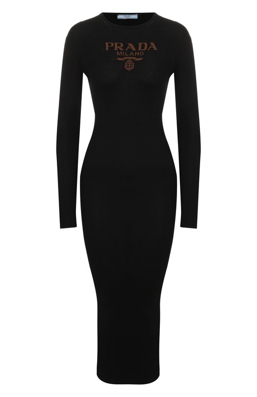 Шелковое платье Prada 23964/11MY Чёрный 23964/11MY