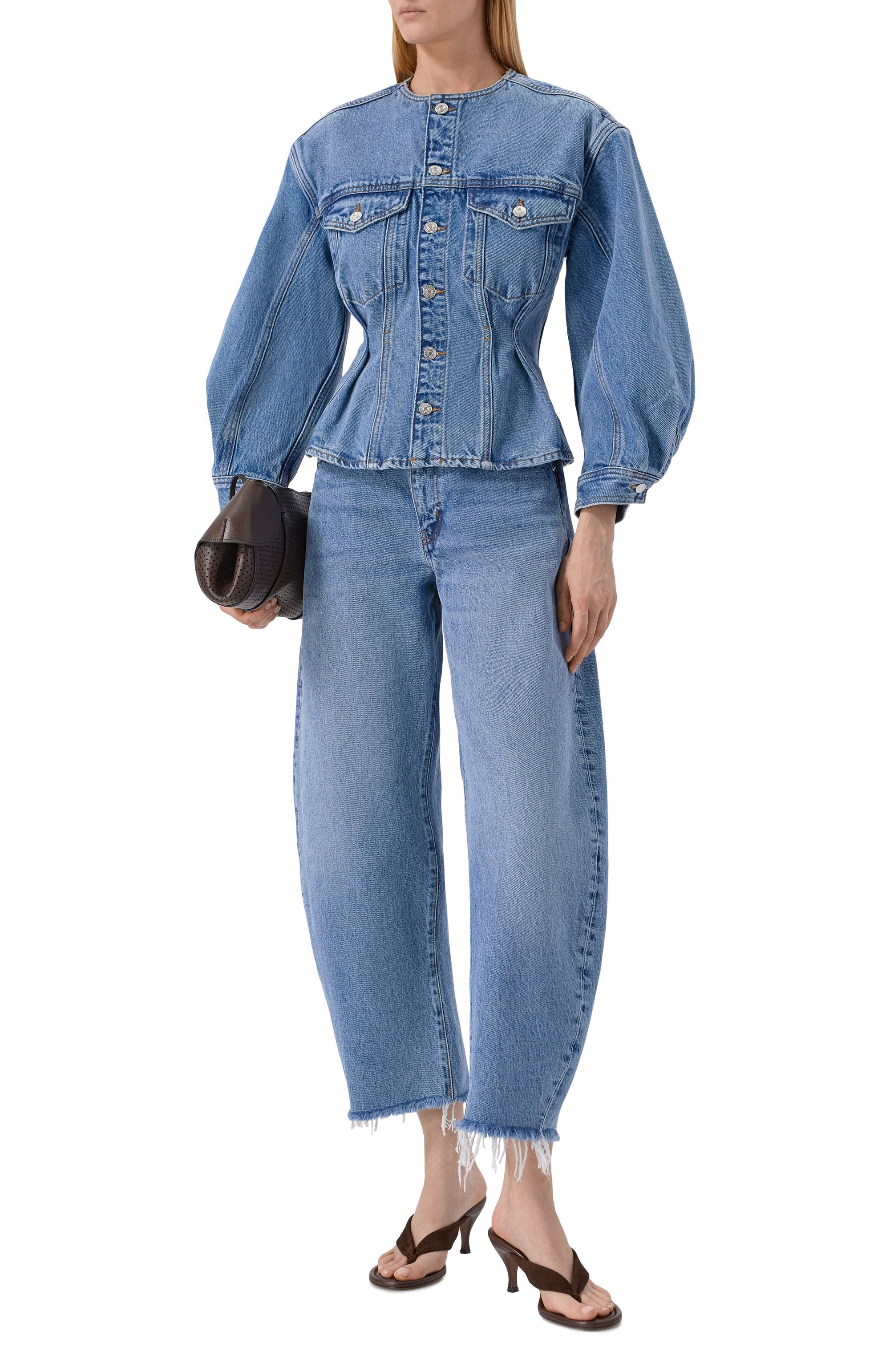 Джинсовая куртка the nipped collarless FRAME DENIM, арт. 8039210/THE NIPPED C0LLARLESS JACKET, фото 2