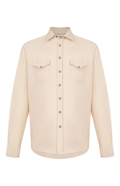 Мужская рубашка из хлопка и льна CANALI, арт. CSL7066/GL03744