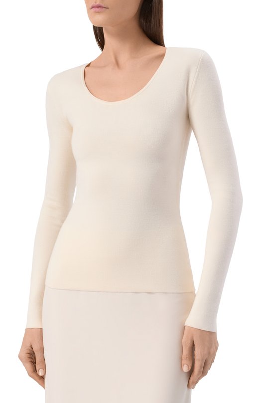 Шерстяной пуловер TOTEME 254-WRT0571-YA0128 Кремовый  254-WRT0571-YA0128 Фото 3