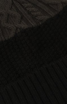 Детский комплект из шапки и шарфа EMPORIO ARMANI черного цвета, арт. 407526/3F488 | Фото 5 (Материал сплава: Проставлено; Материал: Синтетический материал, Текстиль, Шерсть; Нос: Не проставлено)
