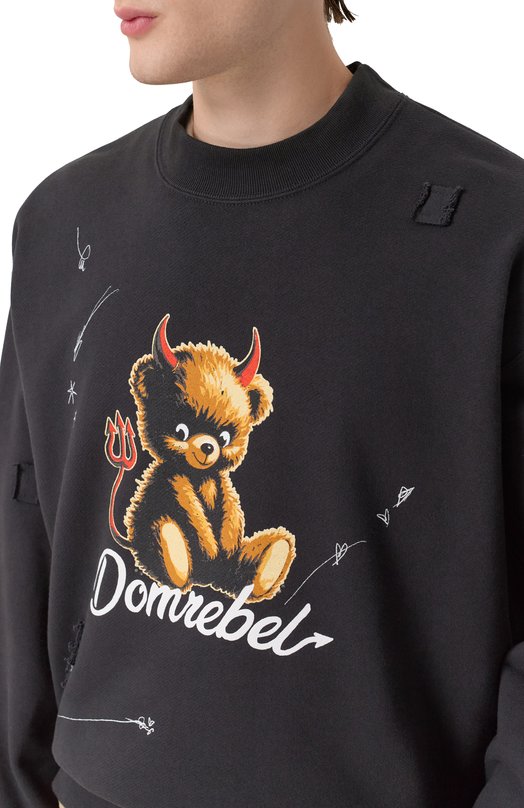 Хлопковый свитшот DOMREBEL M DIABL0 BEAR/SWEATSHIRT Серый  M DIABL0 BEAR/SWEATSHIRT Фото 5