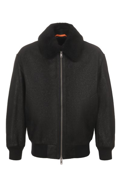 Мужская кожаный бомбер BOSS ORANGE, арт. 50547567