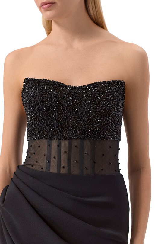 Платье с отделкой бисером Sasha Kim SK-00001847 Чёрный  SK-00001847 Фото 4