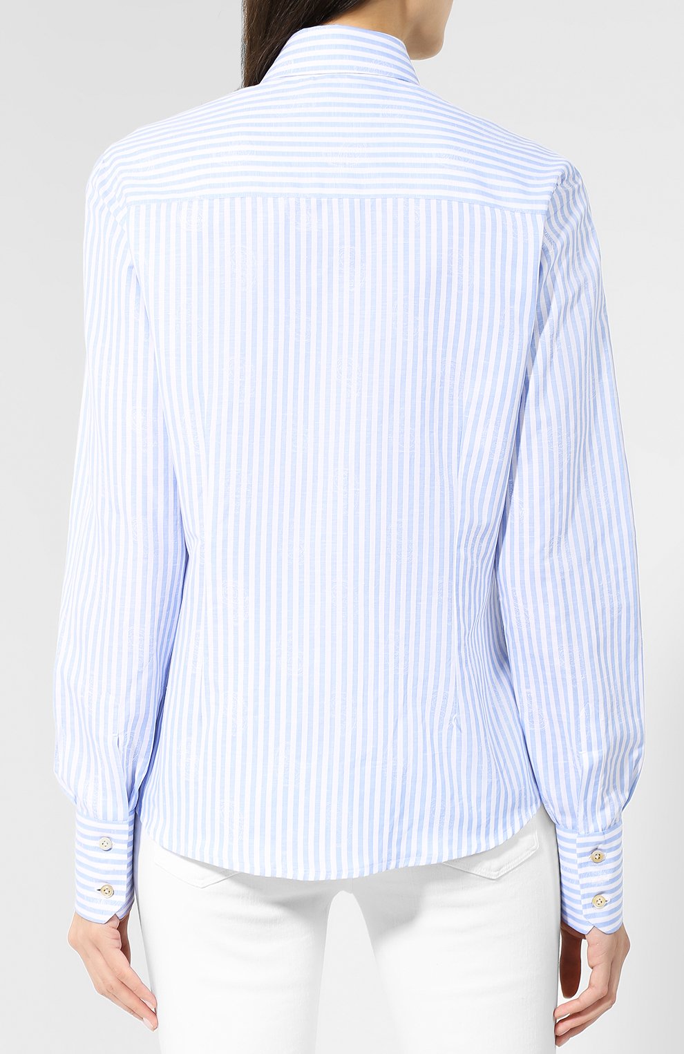 Рубашка из хлопка и льна KITON, арт. D40415H06350, фото 4