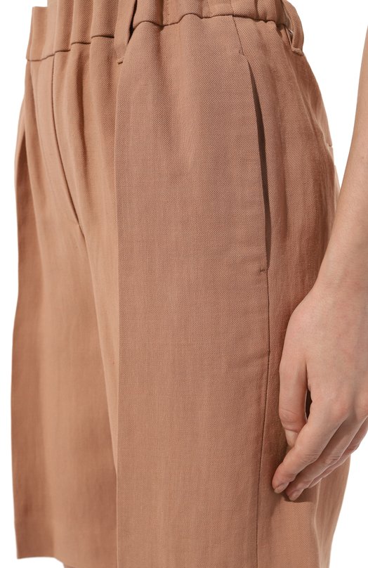 Шорты из вискозы и льна Brunello Cucinelli MH126B1365 Бежевый  MH126B1365 Фото 5
