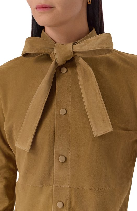 Замшевая рубашка Petar Petrov F25LB5/SUEDE Хаки  F25LB5/SUEDE Фото 5