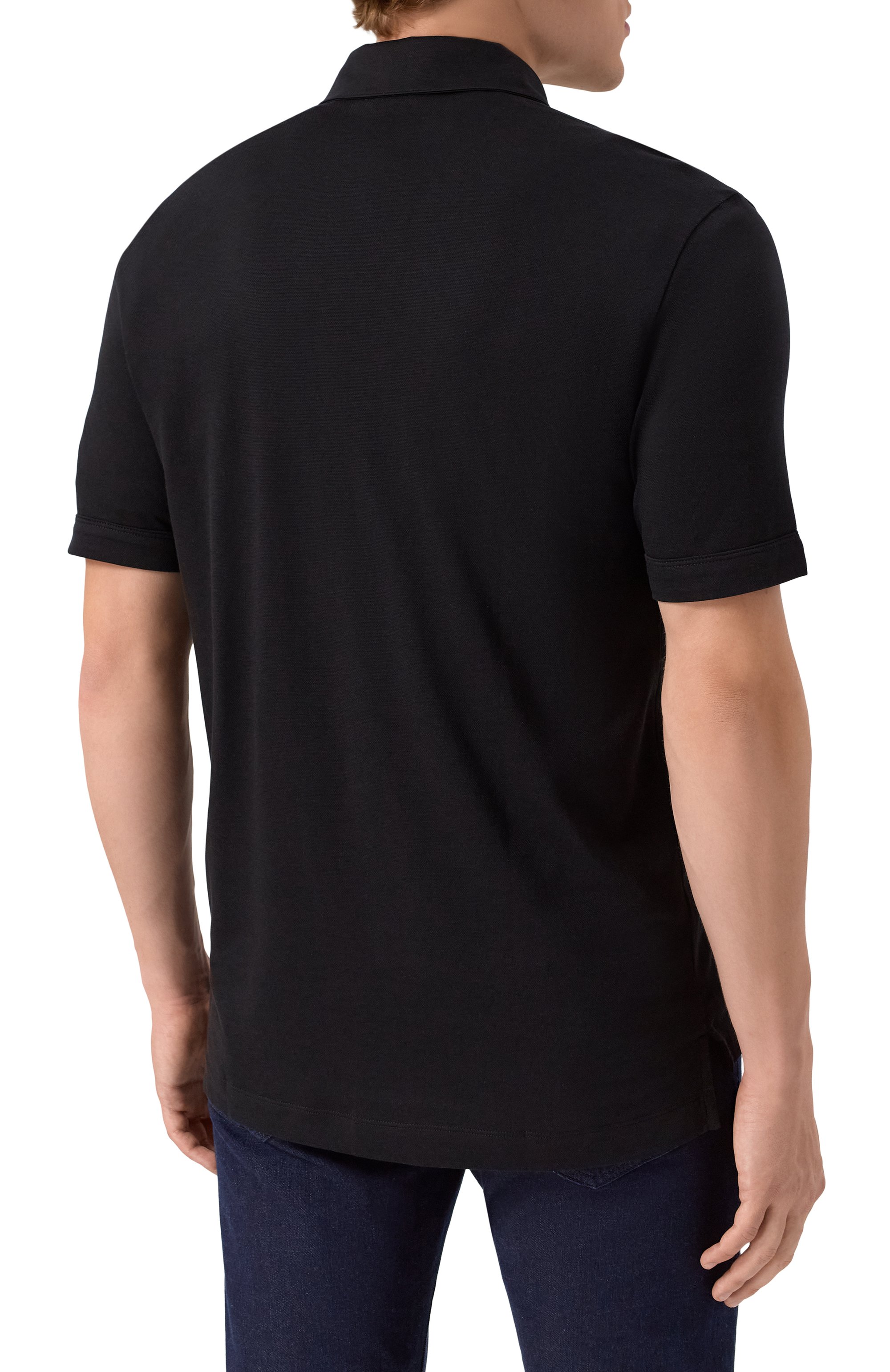 Поло из лиоцелла и хлопка BOSS черного цвета по цене 19950 руб., арт. 50544091, фото 4 Поло из лиоцелла и хлопка BOSS, арт. 50544091, фото 4