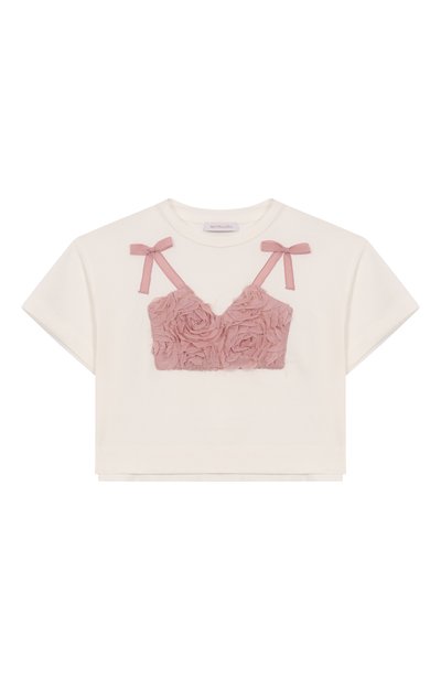 Хлопковая футболка MONNALISA, арт. 79F600