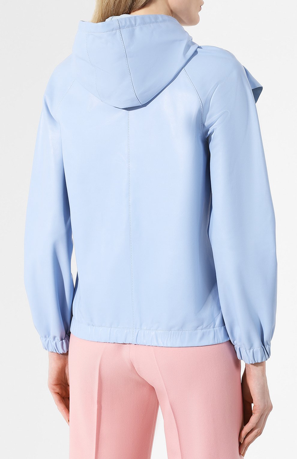 Кожаная куртка REDVALENTINO светло-голубого цвета по цене 206500 руб., арт. RR0NA00Z/PNT, фото 4 Кожаная куртка REDVALENTINO, арт. RR0NA00Z/PNT, фото 4