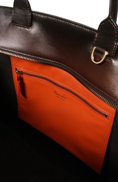 Сумка SANTONI темно-коричневого цвета по цене 365000 руб., арт. UIBGA3110DB-HVPL, фото 4 Сумка SANTONI, арт. UIBGA3110DB-HVPL, фото 4