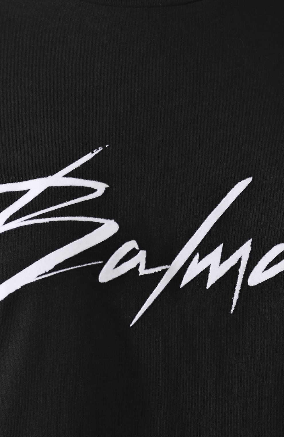 Хлопковая футболка BALMAIN черного цвета по цене 42050 руб., арт. RF11070/I043, фото 5 Хлопковая футболка BALMAIN, арт. RF11070/I043, фото 5
