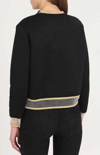 Свитшот с полупрозрачными вставками и декоративной отделкой FENDI, арт. FS6632/02D, фото 4